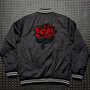 Vans 66 Champs Varsity Jacket embroidered rose size Medium